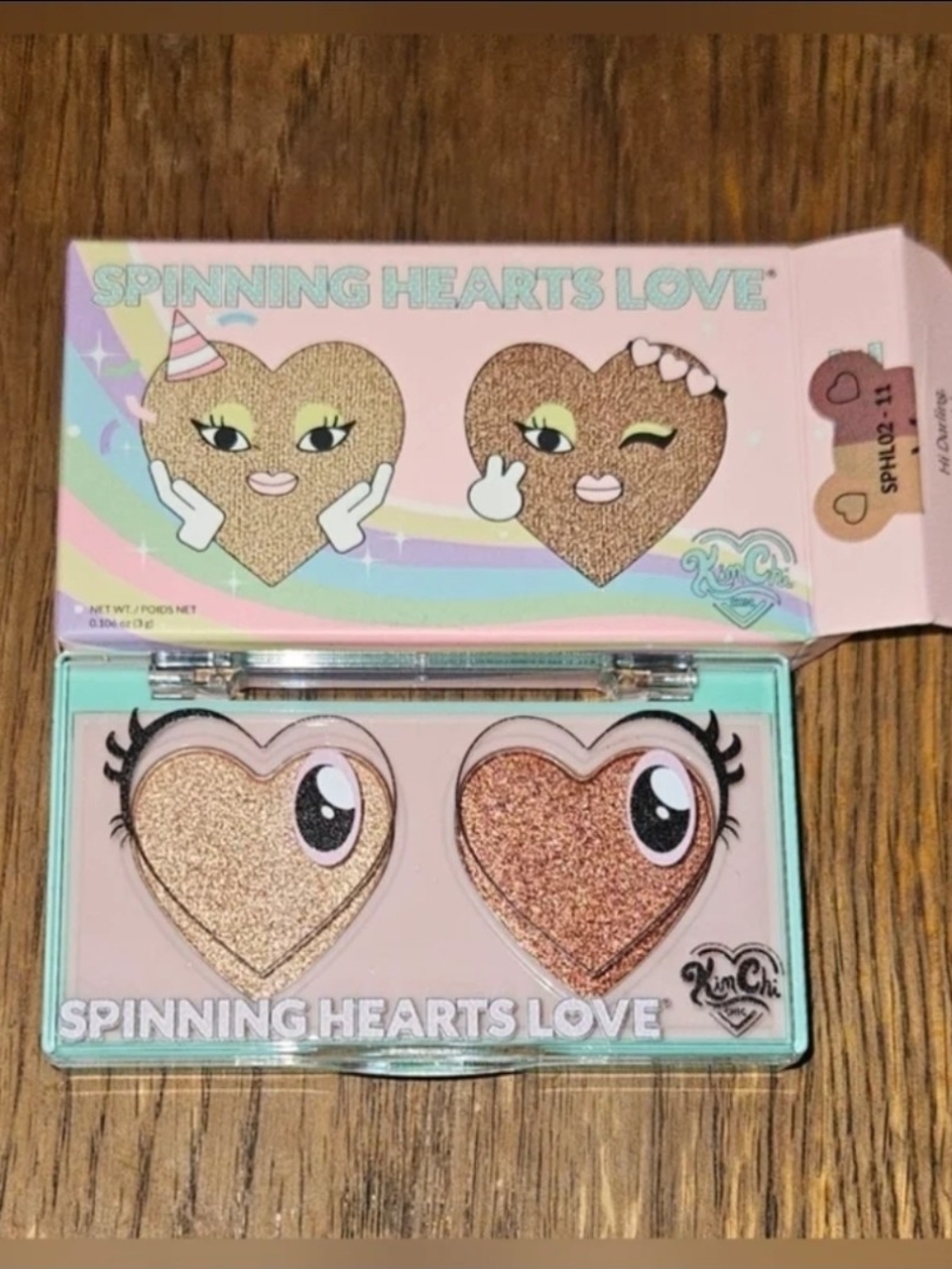 KimChi Chic Beauty Spinning Hearts Eyeshadow Duo in Maui 0.106oz BNIB